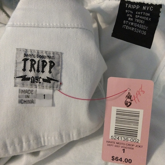 Cropped White Denim Moto Jacket - Picture 7 of 7